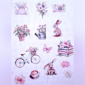 Floral and Bunny Themed stickers